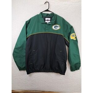 Green Bay Packers NFL Jacket Size Large Pullover 1/4 Zip Vintage Lightweight